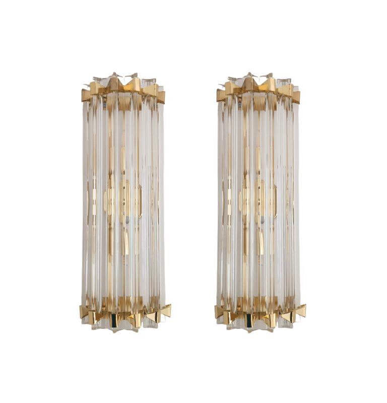 Luxurious Mid-Century Murano Glass Wall Sconces