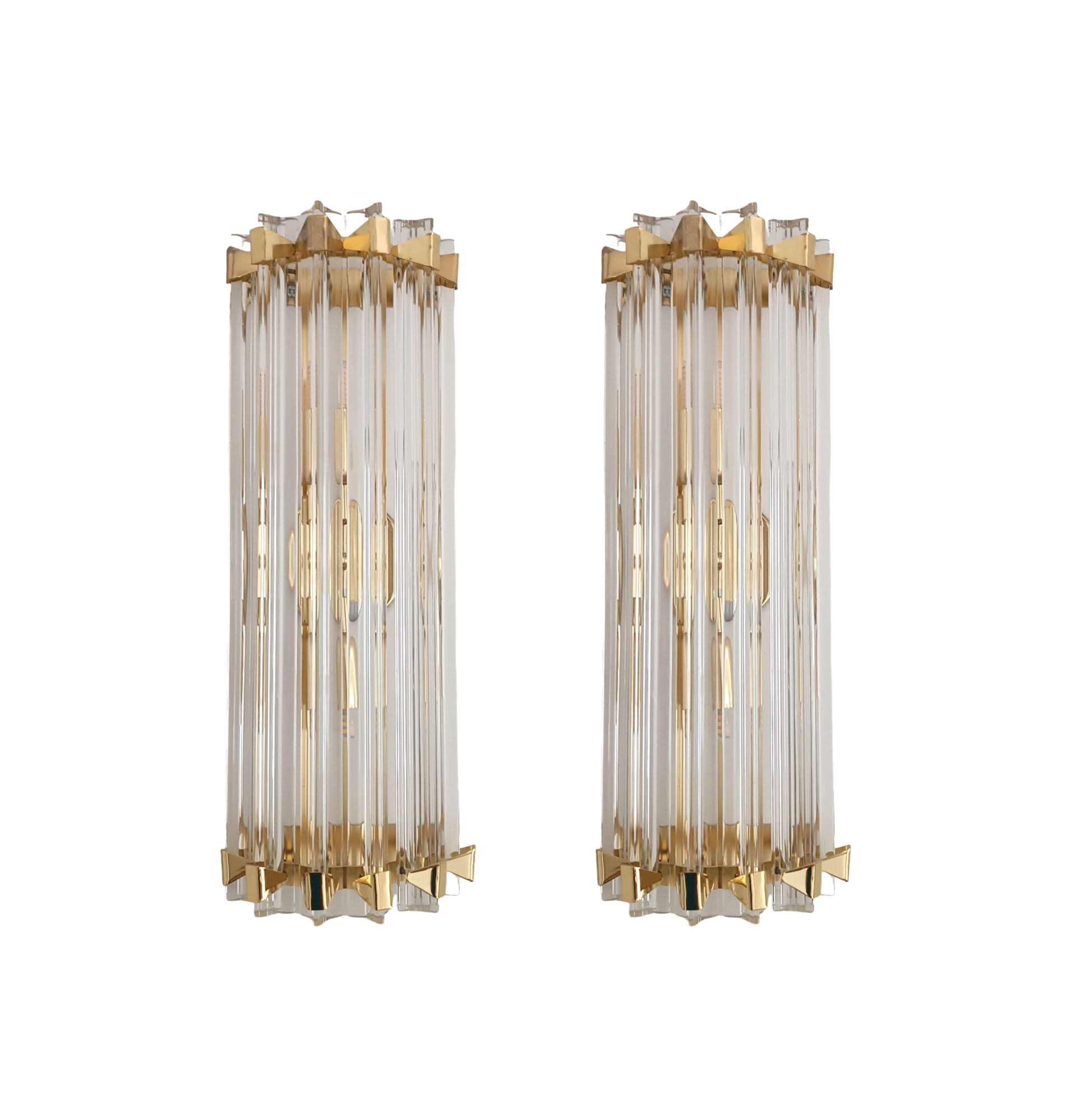 brass triedro wall sconce